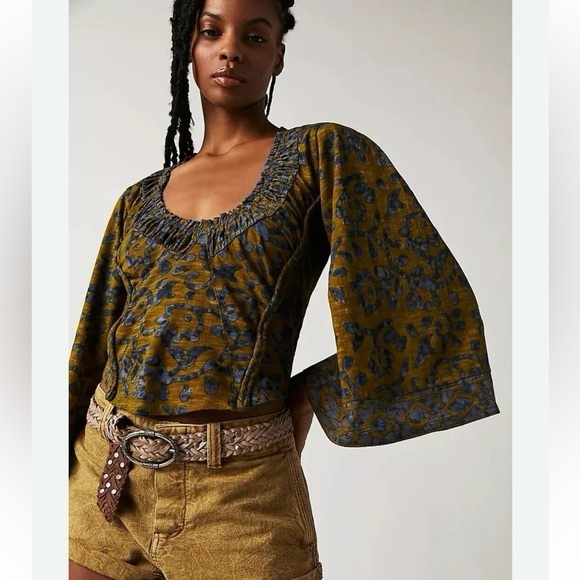 Free People Tops - NWOT Free People "On The Block" cotton bell sleeve top boho style